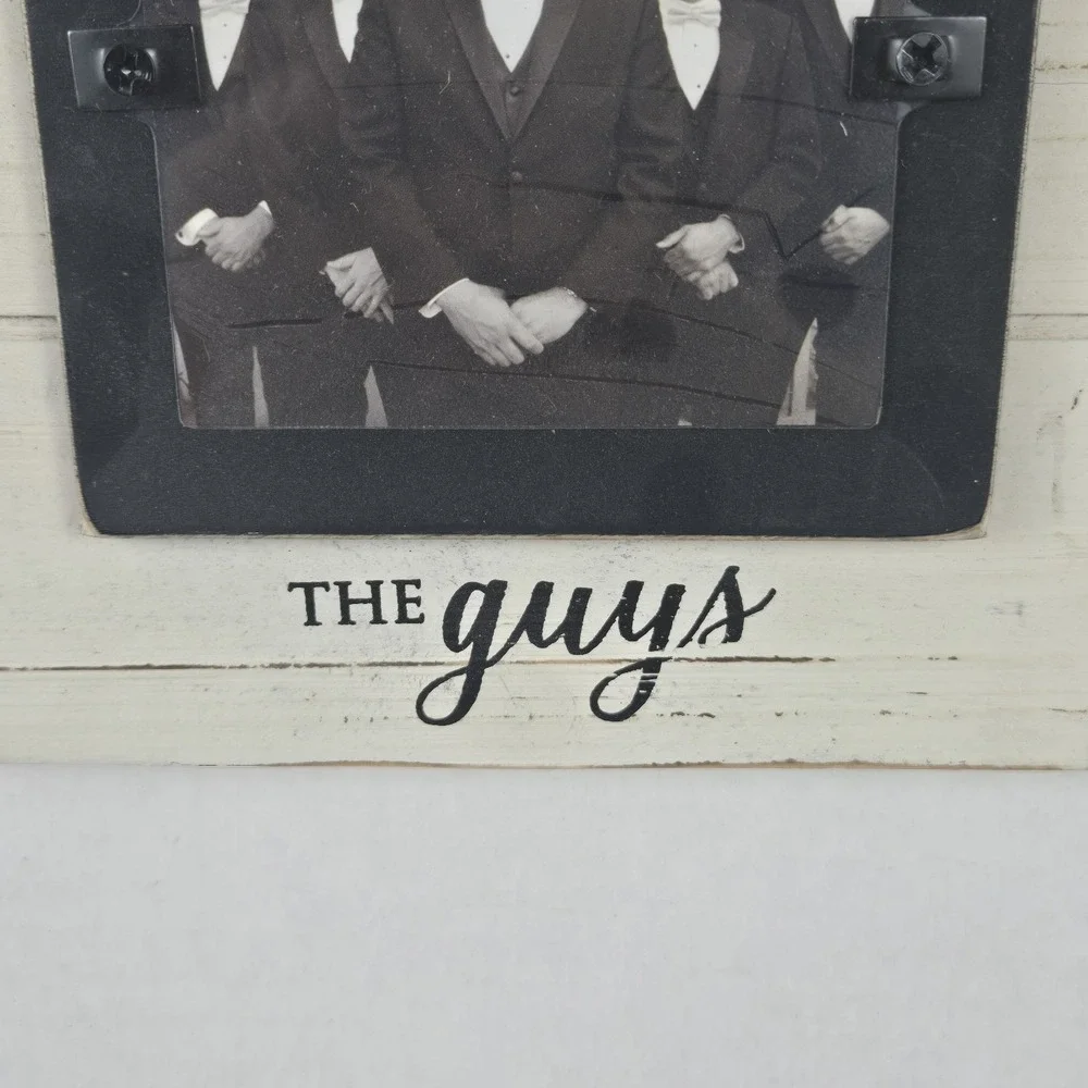 2 Mud Pie The Guys & The Girls Wedding Party Photo Frames White Shiplap NEW